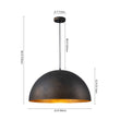 Load image into Gallery viewer, LightFixturesUSA - Industrial Oversized Large Metal Dome Pendant Light - Chandelier - Black - 15 in. (Pre - Order)