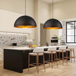 Load image into Gallery viewer, LightFixturesUSA - Industrial Oversized Large Metal Dome Pendant Light - Chandelier - Black - 31 in. (Pre - Order)