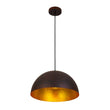 Load image into Gallery viewer, LightFixturesUSA - Industrial Oversized Large Metal Dome Pendant Light - Chandelier - Dark Copper - 15 in.