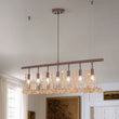 Load image into Gallery viewer, LightFixturesUSA - Italy Vintage Luxe Draped Amber Crystal Linear Chandelier - Chandelier - Red Rust -