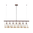 Load image into Gallery viewer, LightFixturesUSA - Italy Vintage Luxe Draped Amber Crystal Linear Chandelier - Chandelier - Red Rust -