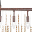 Load image into Gallery viewer, LightFixturesUSA - Italy Vintage Luxe Draped Amber Crystal Linear Chandelier - Chandelier - Red Rust -