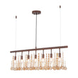 Load image into Gallery viewer, LightFixturesUSA - Italy Vintage Luxe Draped Amber Crystal Linear Chandelier - Chandelier - Red Rust -