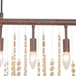 Load image into Gallery viewer, LightFixturesUSA - Italy Vintage Luxe Draped Amber Crystal Linear Chandelier - Chandelier - Red Rust -
