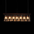 Load image into Gallery viewer, LightFixturesUSA - Italy Vintage Luxe Draped Amber Crystal Linear Chandelier - Chandelier - Red Rust -
