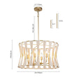 Load image into Gallery viewer, LightFixturesUSA-Ivory Woven Brass Open Drum Pendant Light-Chandelier-Black-