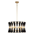 Load image into Gallery viewer, LightFixturesUSA-Ivory Woven Brass Open Drum Pendant Light-Chandelier-Black-