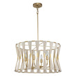 Load image into Gallery viewer, LightFixturesUSA-Ivory Woven Brass Open Drum Pendant Light-Chandelier-Ivory-