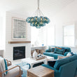 Load image into Gallery viewer, LightFixturesUSA - Lake House Cluster Blue Glass Globe Bubble Chandelier - Chandelier - Green Bubble -