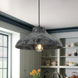 Load image into Gallery viewer, LightFixturesUSA - Limed Style Dome Distressed Wooden Single Pendant - Pendant Light - 15 in -