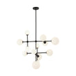 Load image into Gallery viewer, LightFixturesUSA - Luminous Opal Glass Globe Geometric Bubble Chandelier - Chandelier - Black (Exclusive Offer) -