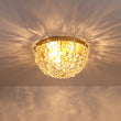 Load image into Gallery viewer, LightFixturesUSA - Luxe Brass Bloom Crystal Floral Cage Flush Mount Light - Ceiling Light - Gold -