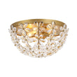 Load image into Gallery viewer, LightFixturesUSA - Luxe Brass Bloom Crystal Floral Cage Flush Mount Light - Ceiling Light - Gold -