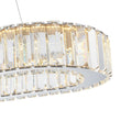 Load image into Gallery viewer, LightFixturesUSA - Luxe Chrome Crystal Dimmable LED Oval Halo Island Pendant - Chandelier - Chrome -