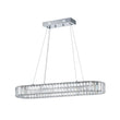 Load image into Gallery viewer, LightFixturesUSA - Luxe Chrome Crystal Dimmable LED Oval Halo Island Pendant - Chandelier - Chrome -