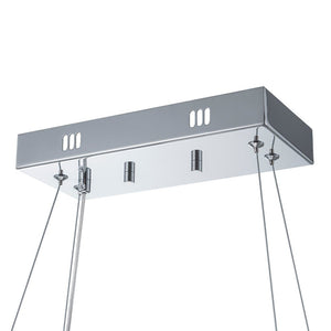 LightFixturesUSA - Luxe Chrome Crystal Dimmable LED Oval Halo Island Pendant - Chandelier - Chrome -