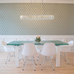 LightFixturesUSA - Luxe Chrome Crystal Dimmable LED Oval Halo Island Pendant - Chandelier - Chrome -