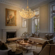Load image into Gallery viewer, LightFixturesUSA-Luxe Gold Leaf Crystal Blossom Floral Basket Chandelier-Chandelier-Gold Leaf (Pre-Order & 4-5 Weeks Arrive)-