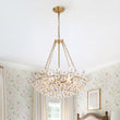 Load image into Gallery viewer, LightFixturesUSA - Luxe Sculpture Bloom Glass Floral Brass Basket Chandelier - Chandelier - Gold -