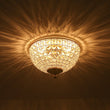 Load image into Gallery viewer, LightFixturesUSA - Luxe Vintage French Brass Round Crystal Cage Flush Mount Light - Ceiling Light - Gold -
