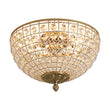 Load image into Gallery viewer, LightFixturesUSA - Luxe Vintage French Brass Round Crystal Cage Flush Mount Light - Ceiling Light - Gold -