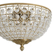 Load image into Gallery viewer, LightFixturesUSA - Luxe Vintage French Brass Round Crystal Cage Flush Mount Light - Ceiling Light - Gold -