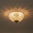 Load image into Gallery viewer, LightFixturesUSA - Luxe Vintage French Brass Round Crystal Cage Flush Mount Light - Ceiling Light - Gold -
