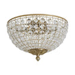 Load image into Gallery viewer, LightFixturesUSA - Luxe Vintage French Brass Round Crystal Cage Flush Mount Light - Ceiling Light - Gold -