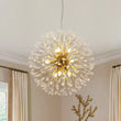 Load image into Gallery viewer, LightFixturesUSA - Luxury Bloom Dandelion Crystal Firework Chandelier - Chandelier - Brass -