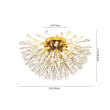 Load image into Gallery viewer, LightFixturesUSA - Luxury Bloom Dandelion Crystal Semi Flush Mount - Ceiling Light - Brass -