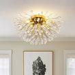 Load image into Gallery viewer, LightFixturesUSA - Luxury Bloom Dandelion Crystal Semi Flush Mount - Ceiling Light - Brass -