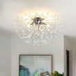 Load image into Gallery viewer, LightFixturesUSA - Luxury Bloom Dandelion Crystal Semi Flush Mount - Ceiling Light - Chrome -