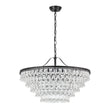 Load image into Gallery viewer, LightFixturesUSA - Luxury Glam Tiered Crystal Raindrop Round Chandelier - Chandelier - Black -