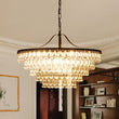 Load image into Gallery viewer, LightFixturesUSA - Luxury Glam Tiered Crystal Raindrop Round Chandelier - Chandelier - Black -