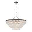 Load image into Gallery viewer, LightFixturesUSA - Luxury Glam Tiered Crystal Raindrop Round Chandelier - Chandelier - Black -