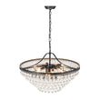 Load image into Gallery viewer, LightFixturesUSA - Luxury Glam Tiered Crystal Raindrop Round Chandelier - Chandelier - Black -