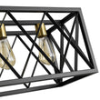 Load image into Gallery viewer, LightFixturesUSA - Matte Black 5 - Light Cross Framed Box Kitchen Island Chandelier - Chandelier - Black -