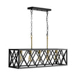 Load image into Gallery viewer, LightFixturesUSA - Matte Black 5 - Light Cross Framed Box Kitchen Island Chandelier - Chandelier - Black -