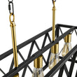Load image into Gallery viewer, LightFixturesUSA - Matte Black 5 - Light Cross Framed Box Kitchen Island Chandelier - Chandelier - Black -