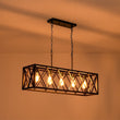Load image into Gallery viewer, LightFixturesUSA - Matte Black 5 - Light Cross Framed Box Kitchen Island Chandelier - Chandelier - Black -