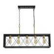 Load image into Gallery viewer, LightFixturesUSA - Matte Black 5 - Light Cross Framed Box Kitchen Island Chandelier - Chandelier - Black -