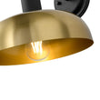 Load image into Gallery viewer, LightFixturesUSA - Mid - Century 1 - Light Black Brass Metal Dome Wall Sconce - Wall Sconce - 10 in. -