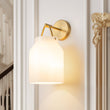 Load image into Gallery viewer, LightFixturesUSA - Mid - Century 1 - Light Hanging Jar Shade Wall Sconce - Wall Sconce - White Glass -