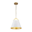 Load image into Gallery viewer, LightFixturesUSA - Mid - Century 1 - Light White Gold Metal Conical Pendant Light - Pendant Light - 11.8 in. -
