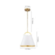 Load image into Gallery viewer, LightFixturesUSA - Mid - Century 1 - Light White Gold Metal Conical Pendant Light - Pendant Light - 11.8 in. -