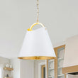 Load image into Gallery viewer, LightFixturesUSA - Mid - Century 1 - Light White Gold Metal Conical Pendant Light - Pendant Light - 11.8 in. -