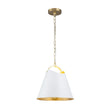 Load image into Gallery viewer, LightFixturesUSA - Mid - Century 1 - Light White Gold Metal Conical Pendant Light - Pendant Light - 11.8 in. -