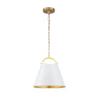 Load image into Gallery viewer, LightFixturesUSA - Mid - Century 1 - Light White Gold Metal Conical Pendant Light - Pendant Light - 11.8 in. -