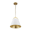 Load image into Gallery viewer, LightFixturesUSA - Mid - Century 1 - Light White Gold Metal Conical Pendant Light - Pendant Light - 11.8 in. -