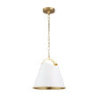 Load image into Gallery viewer, LightFixturesUSA - Mid - Century 1 - Light White Gold Metal Conical Pendant Light - Pendant Light - 11.8 in. -